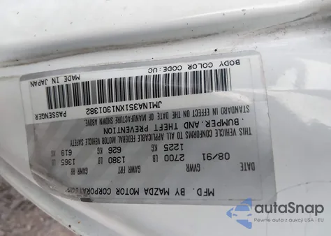 1992 Mazda Mx-5 Miata z USA, uszkodzony, nr VIN JM1NA351XN1301382